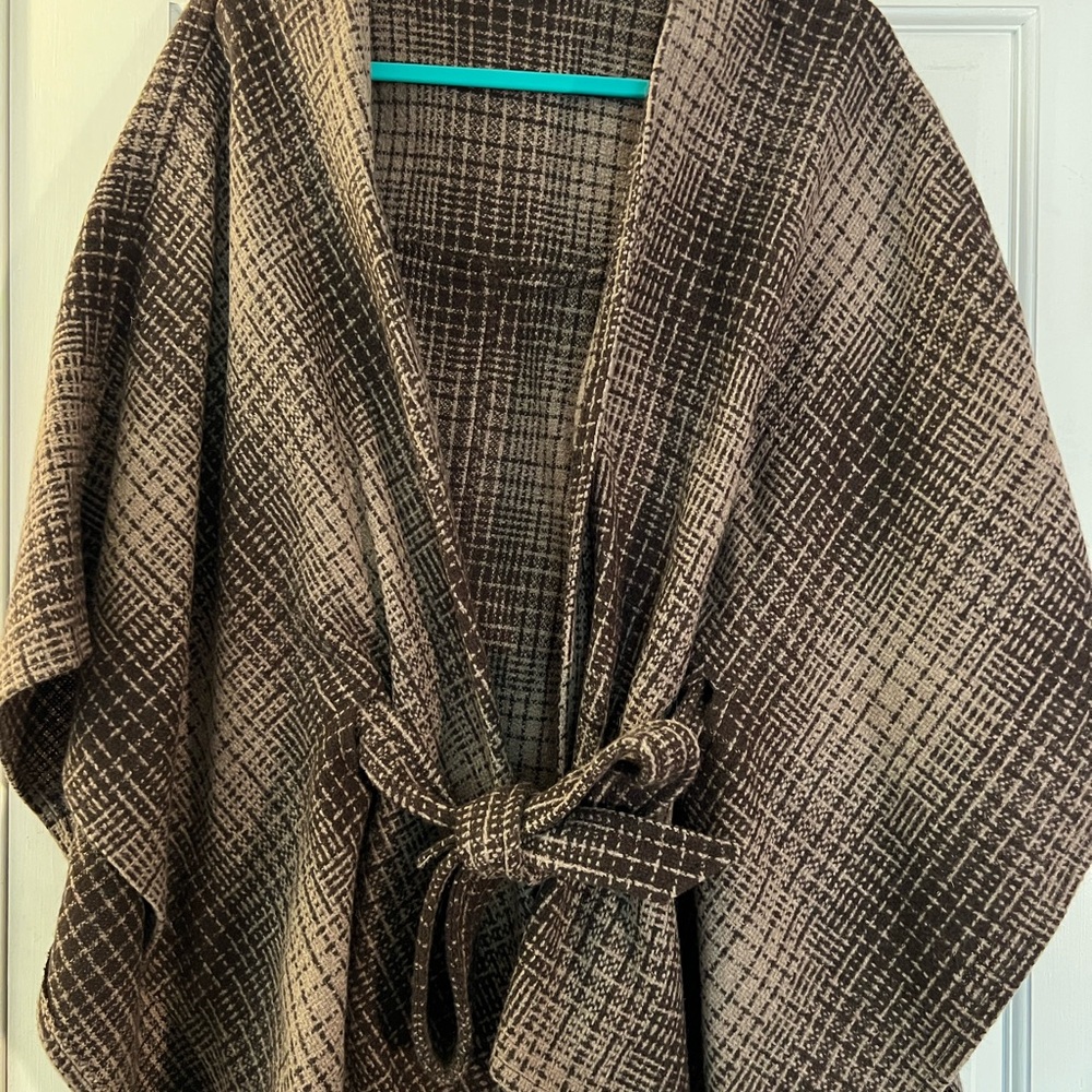 Brown Plaid Women's Cape